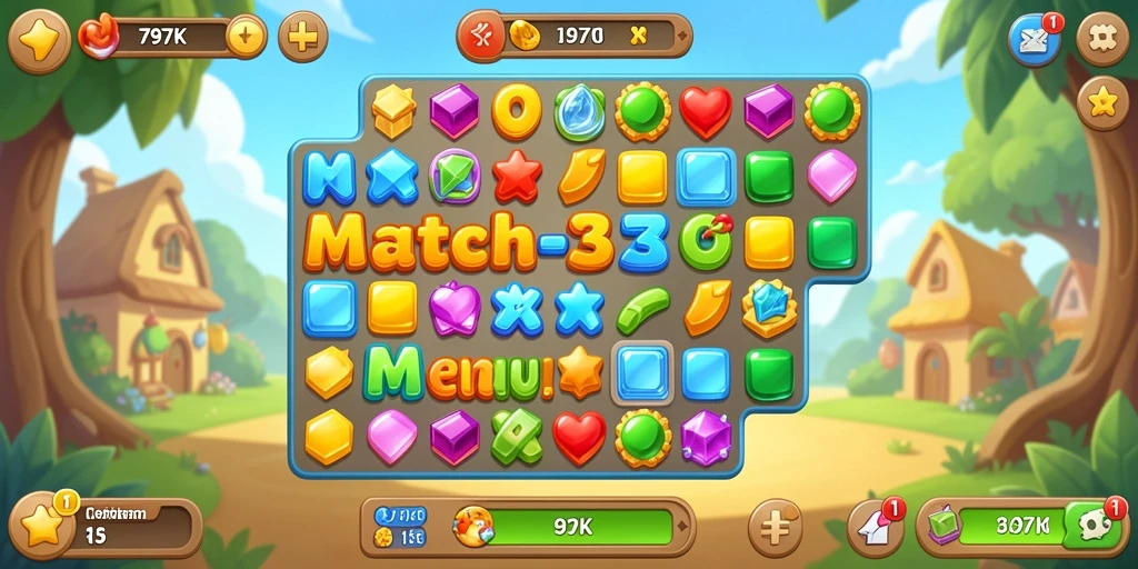 Tangkapan layar 797K menampilkan gameplay seru dalam genre Match-3.