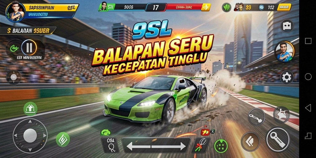 Tampilan gameplay Racing yang mendebarkan saat balapan terjadi.