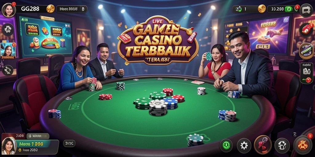 Tampilan gameplay Live Casino di GG288 dengan dealer profesional.