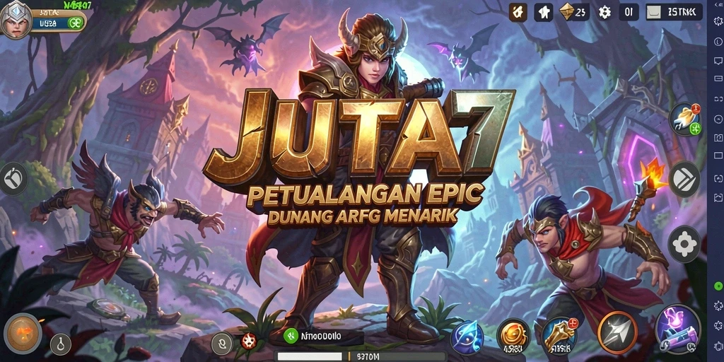 Tampilan menarik dari pertarungan epik dalam game ARPG JUTA7.