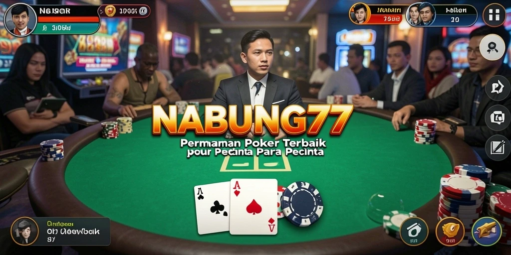 Tampilan antarmuka permainan poker yang menarik di NABUNG77.
