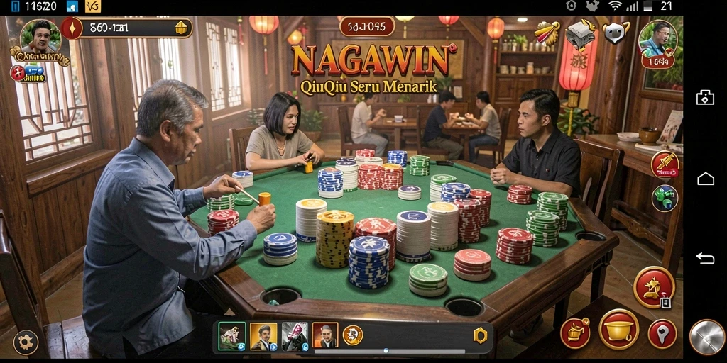 Screenshot gameplay NAGAWIN yang menampilkan aksi seru permainan QiuQiu.