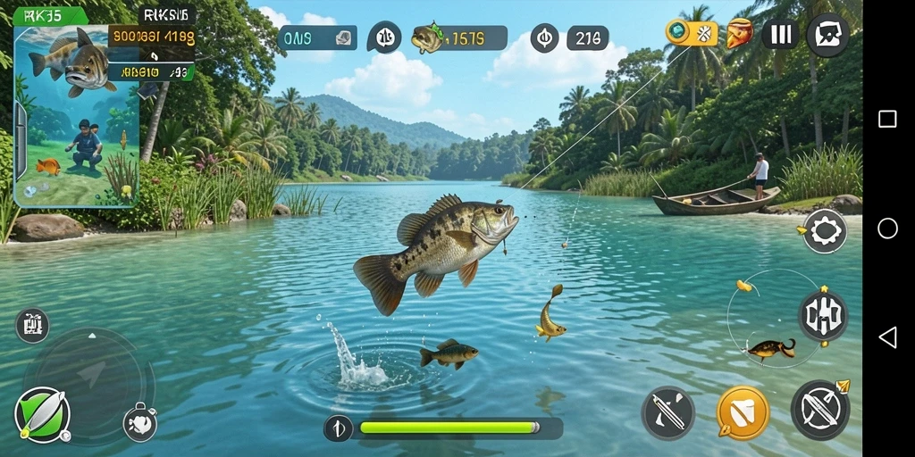 Tangkapan ikan besar dalam gameplay RK55 yang menakjubkan.