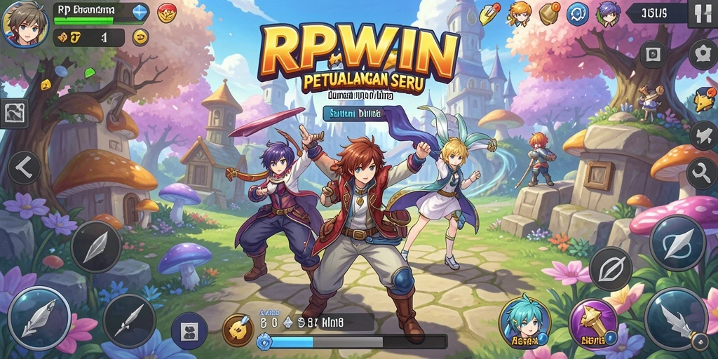 Screenshot utama RPWIN menunjukkan aksi dinamis dalam gameplay Anime.